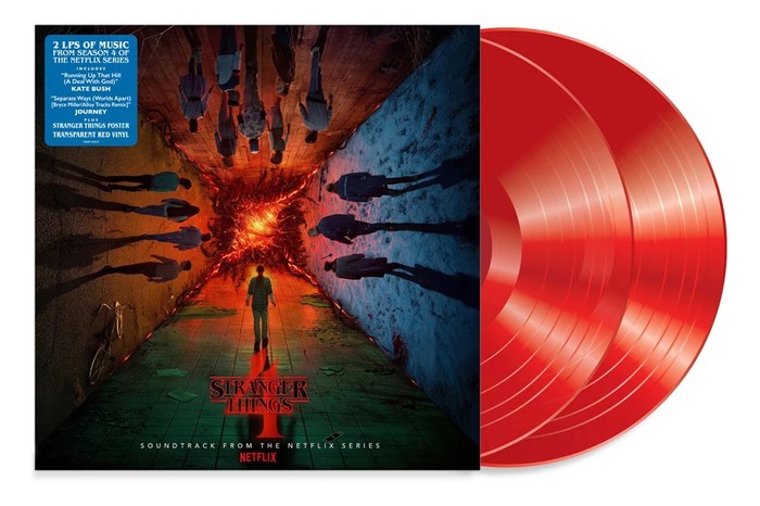 Limited Edition Stranger Things 4 Red Vinyl LP on a white background