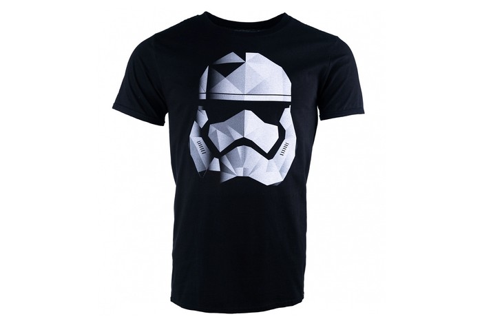 Men's Black Star Wars Geo Stormtrooper T-Shirt on a white background