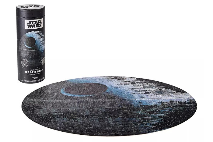 Ridley’s Games Death Star 1000 Piece Jigsaw Puzzle and tube box on a white background