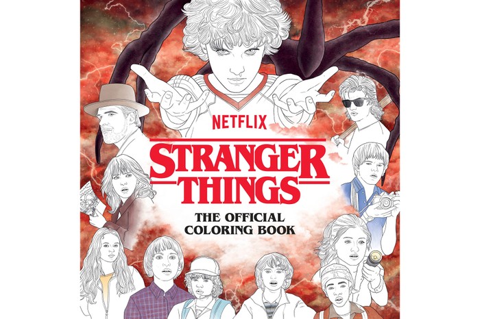 Stranger Things official colouring book on a white background