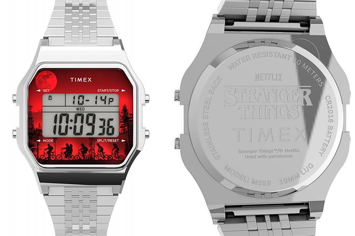 Timex x Stranger Things Stainless Steel Wristwatch on a white background