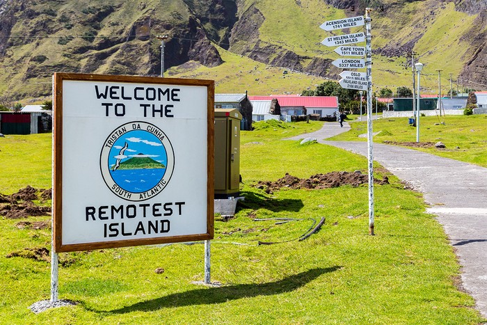 A sign that reads welcome to the remotest island on earth